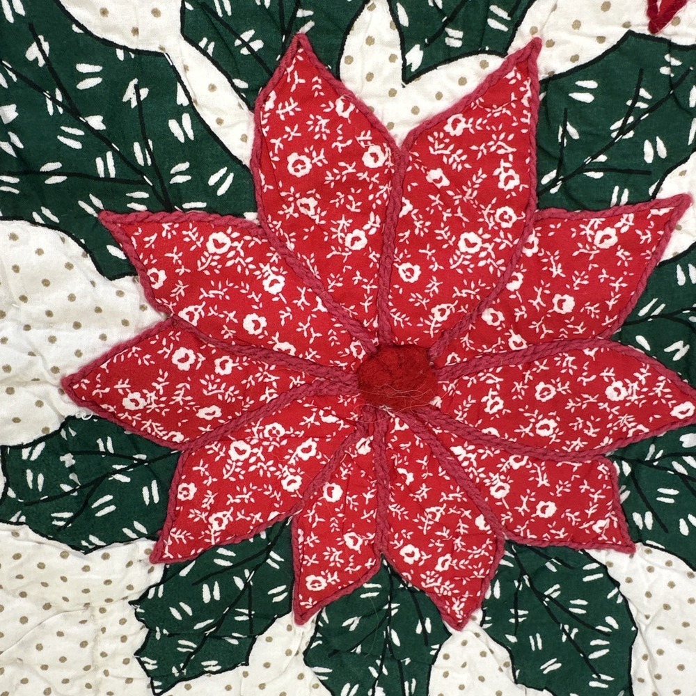 The Farmhouse Christmas Table Runner Rachel Ashwell Quilted Poinsettia Holiday - Picture 5 of 10